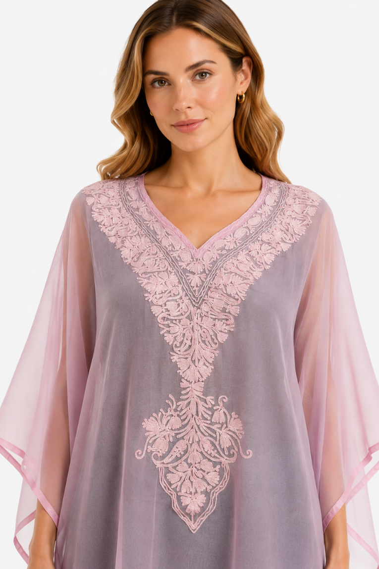 Blush Bloom Embroidered Kaftaan